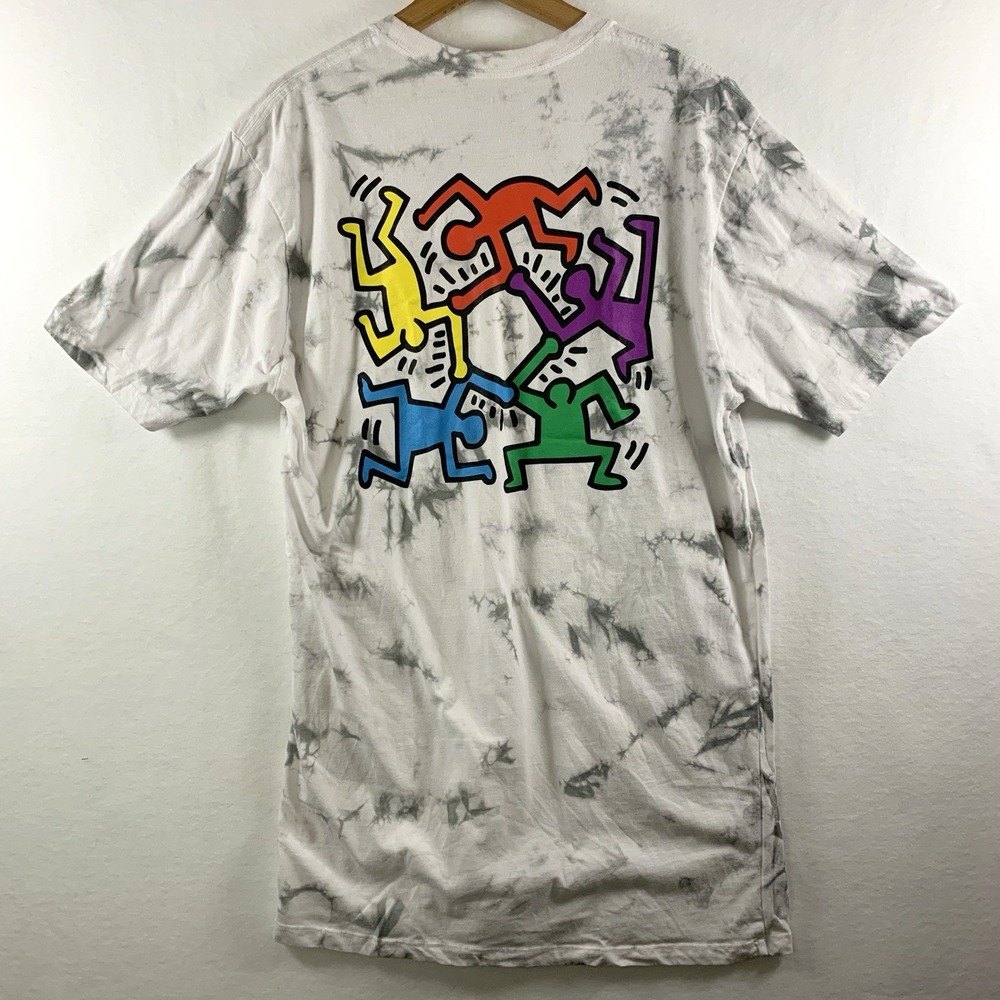 Keith Haring Licensed Mens T Shirt XL Dancing Figures Pride Tie‎ Dye Pop Art